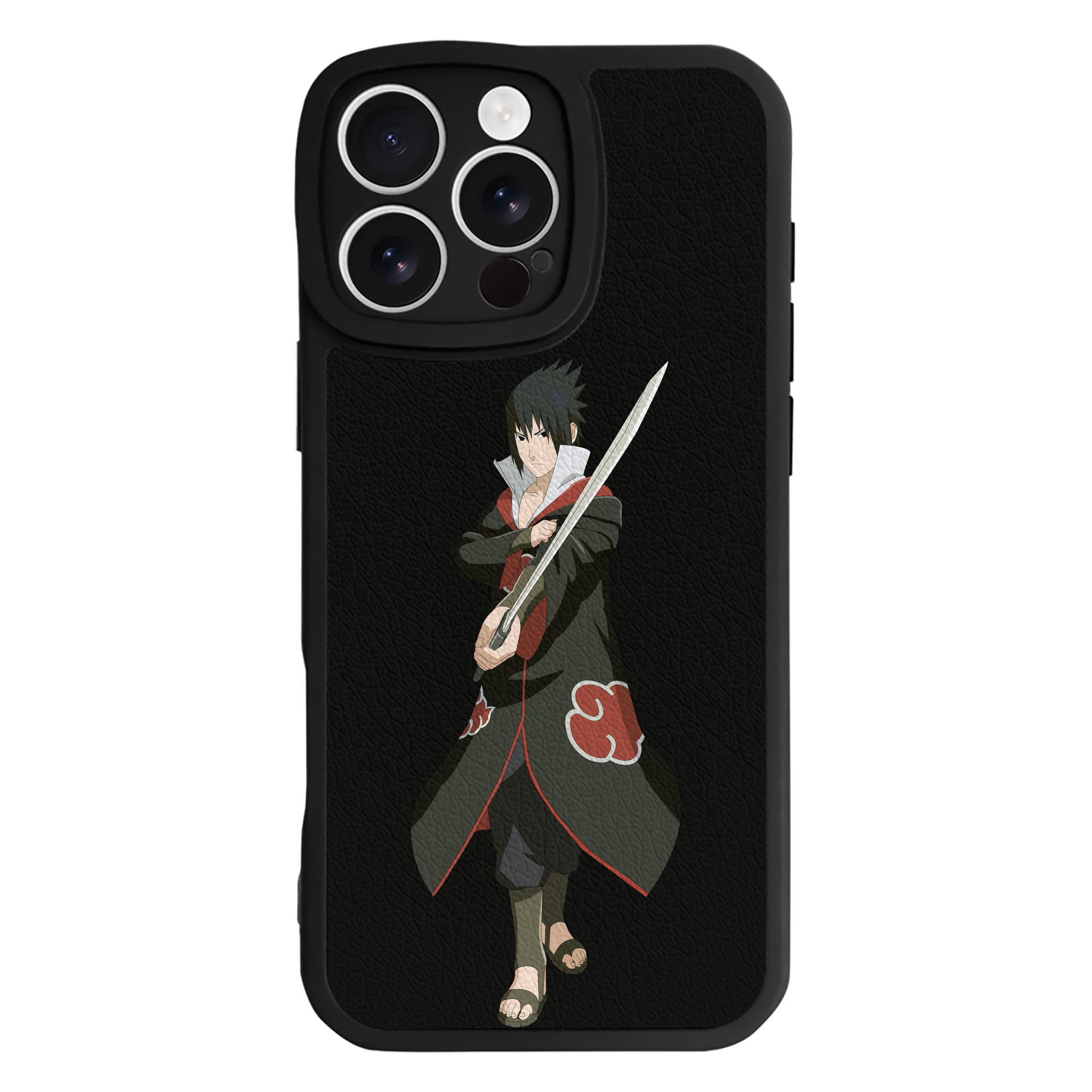（画像用） NARUTO -ナルト- うちは サスケ Uchiha Sasuke 【iPhone 16シリーズ対応】シリコンスマホケース（レザー調） 材質：シリコン